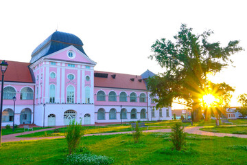 Morning sunrise and a beautiful view of the castle
