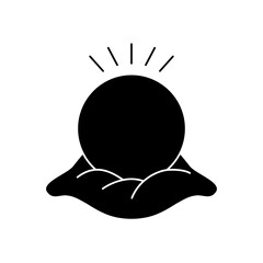 astrology concept, magic ball icon, silhouette style