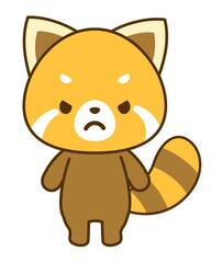 怒ったレッサーパンダ　ベクターイラスト
