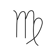 astrology concept, virgo sign, the virgo symbol, line style