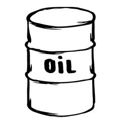 Business infographic isolated element. Hand drawn doodle oil barrel. Suitable for business charts, cards, banners and professional design.