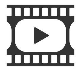 Play button icon with a film strip symbol