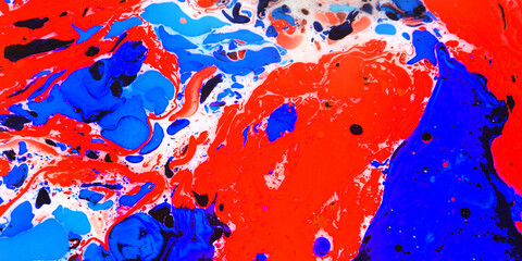 Photographs of Splash paint.Closeup abstract color mixing of water, acrylic,oil and milk for use as background image. Acrylic texture with marble or ocean pattern, multi color background photo