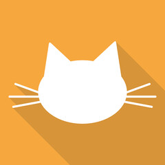 cat  icon  with long shadow vector