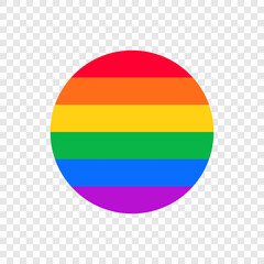 Rainbow LGBT or LGBTQIA+ pride flag sign badge label sticker flat icon vector EPS 10