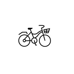 bike relaxed icon design simple line vector