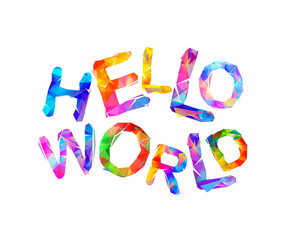 Hello world. Colorful vector letters.