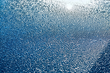 Water drops, condensation on a car