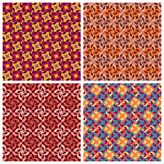 Vector abstract geometric elements patterns set