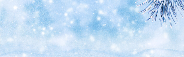 Winter background of snow and the frost with free space for your decoration. Christmas background.