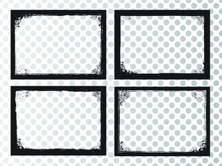Set of grunge border frames . Vector