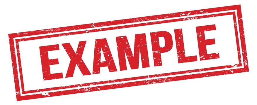 EXAMPLE red grungy rectangle stamp.