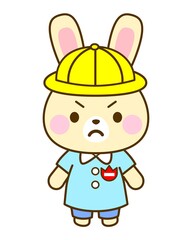 怒る幼稚園児うさぎ