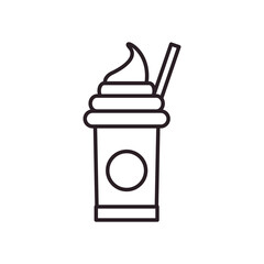 milkshake mug drink line style icon vector design