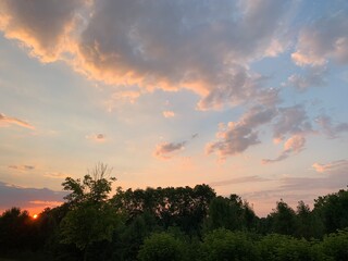 sunset in the mountains