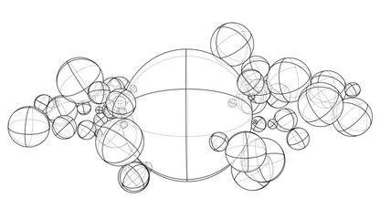 Abstract outline spheres concept