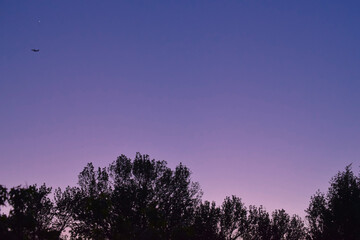 Fototapeta na wymiar Purple Sky at Dusk