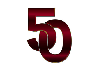 50, Jubiläum, Geburtstag, Zahl
Golden, Rot