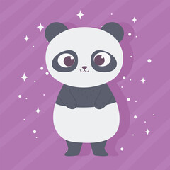 cute cartoon animal adorable wild character little panda