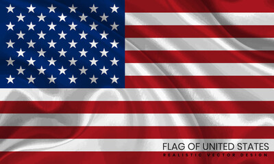 Flag of United States of America - Realistic Vector Design