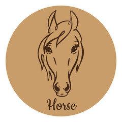 Line drawing, silhouette of a horse