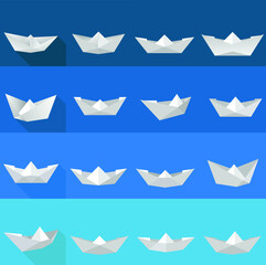 Paper boat, Folded paper boat vector
