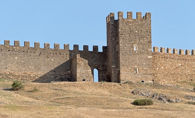 ancient historic Genoese castle or fortress