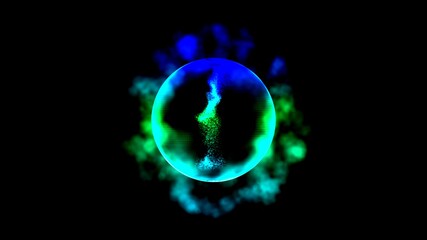 Beautiful Illustration of a energy sphere with black background