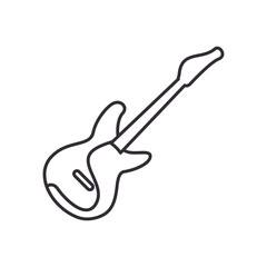 bass guitar instrument line style icon vector design