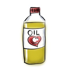 Heart on a bottle with oil