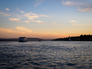 the beautiful landscape of river nile in south of egypt