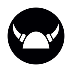 Viking helmet with horns. Vector illustration isolated on white background. - 365001396