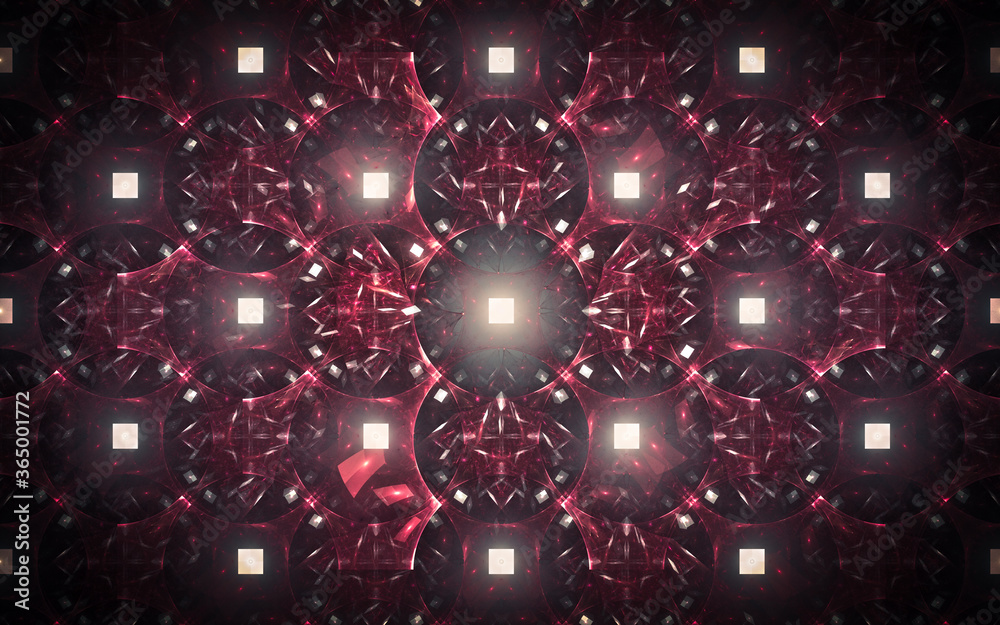 Aufkleber digital image generated on a computer consisting of beautiful abstract geometric shapes, lines of di