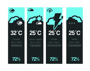 Outline Weather Icons - Vector 