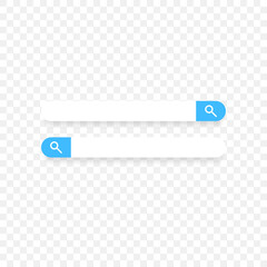Search bar web site pair with transparent background shadow icon blue color minimal UI flat vector EPS 10