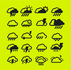 Outline Weather Icons - Vector 