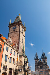 Fototapeta premium The Old Town Hall at sunny day, Prague