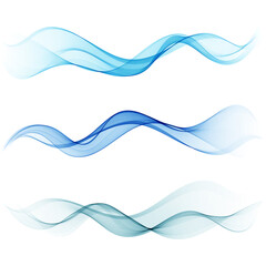Abstract wave blue vector background set blue flow wave