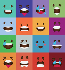 Cartoon faces expressions vector