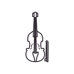 cello instrument line style icon vector design