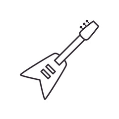 bass guitar instrument line style icon vector design