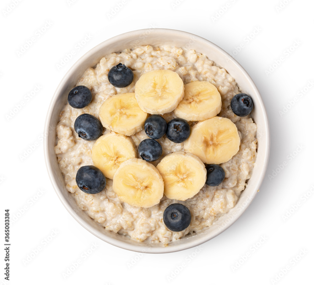 Sticker prepared oatmeal with berries