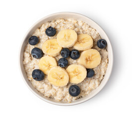 prepared oatmeal with berries