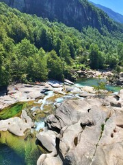 rock river in the mountains in Italy