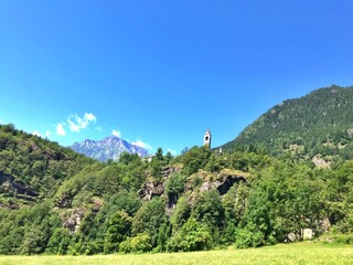 mountain landscape with blue sky