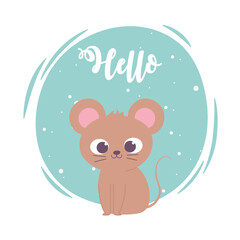 cute cartoon animal adorable wild character little mouse