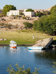 beautiful and traditional nubian landscape near aswan