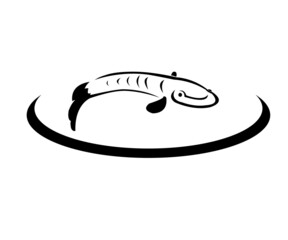 vector illustration of a black fish Cork