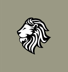 Lion Head logo, Vector Illustration, simple flat style for your company logo