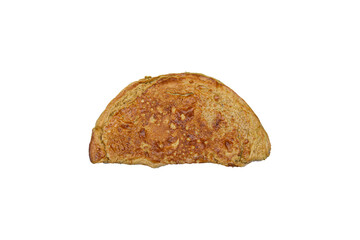 top viewe omelette on isolated background